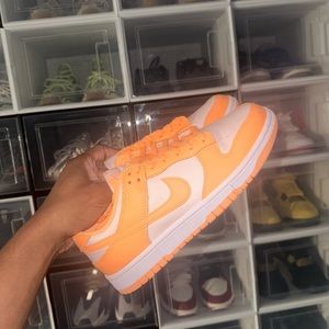 Orange and beige Nike dunks